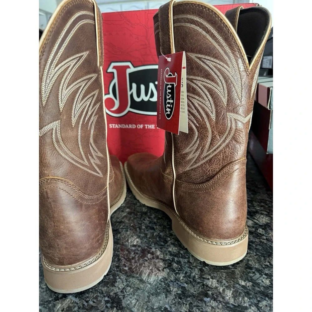 Justin Original Workboots Daywork 11 Inch Waterproof Work ‎ Mens Brown  Sz 14 D